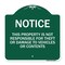 Signmission This Property Is Not Responsible for Theft or Damage to Vehicles or Contents, A-DES-GW-1818-22809 A-DES-GW-1818-22809 - alternate 1